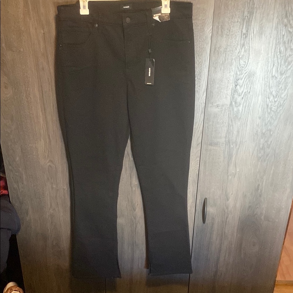 Express black skyscraper Straight-Leg Jeans